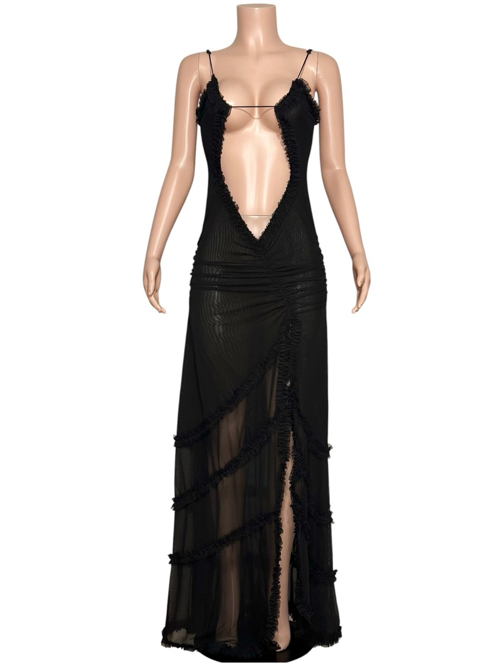 JADED LONDON Fatale Mesh Maxi Dress, Black, 6 (US) - Picture 5 of 9